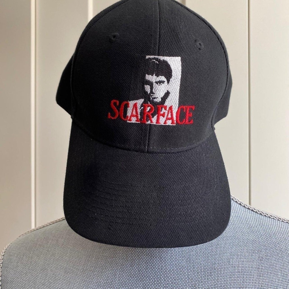 Scarface Hat Cap Embroidered Strapback Black Al 1983 Movie